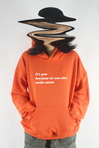 Áo khoác hoodie unisex cotton in chữ It's you because no one else make sense ( nhiều màu)