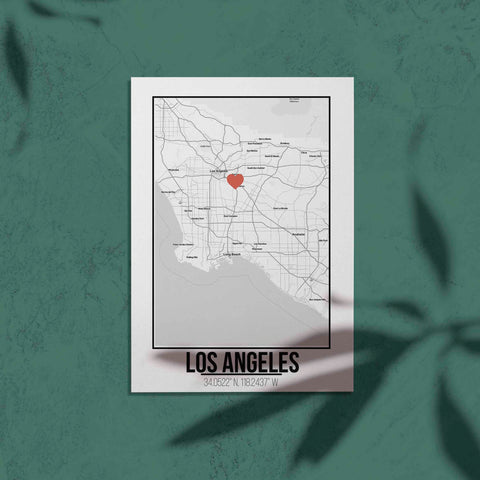 Tranh poster khổ A3 giấy mỹ thuật in hình Love City - Los Angeles