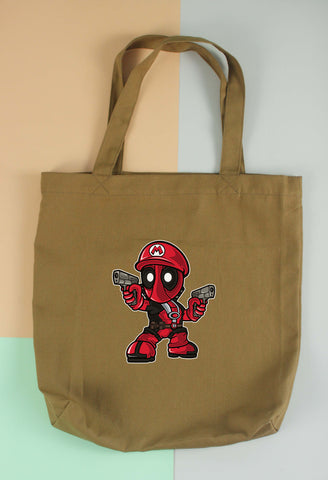 Túi tote vải in hình Super Heroes - Mario Deadpool (nhiều màu)