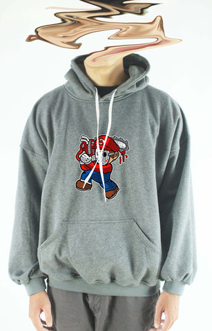 Áo khoác hoodie unisex cotton hình Mario Massacre (nhiều màu)