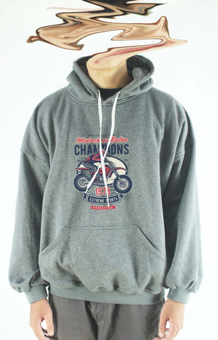 Áo khoác hoodie unisex cotton hình Motocross Retro Champion (nhiều màu)