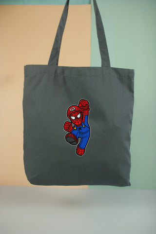 Túi tote vải in hình Super Heroes - Spider Plumber (nhiều màu)