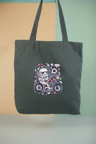 Túi tote vải in hình Super Heroes - Trooper Biker (nhiều màu)