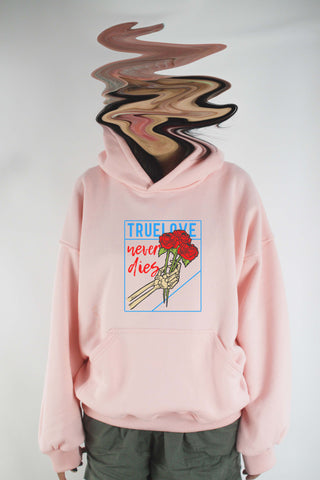 Áo khoác hoodie unisex cotton hình True love never dies (nhiều màu)