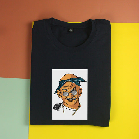 Áo thun unisex cotton 100% in hình Iconic People - Tupac Gandhi