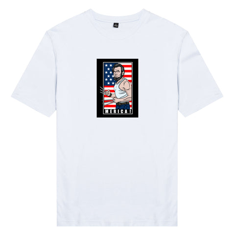 Áo thun unisex cotton 100% in hình Iconic People - Wolver Lincoln