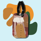 Travel tag cho túi xách/balo du lịch in hình abstract lady art 12