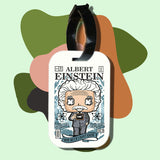 Travel tag cho túi xách/balo du lịch in hình pop culture cartoon series albert einstein