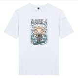 Áo thun unisex cotton in hình pop culture cartoon series - Albert Einstein (nhiều màu)