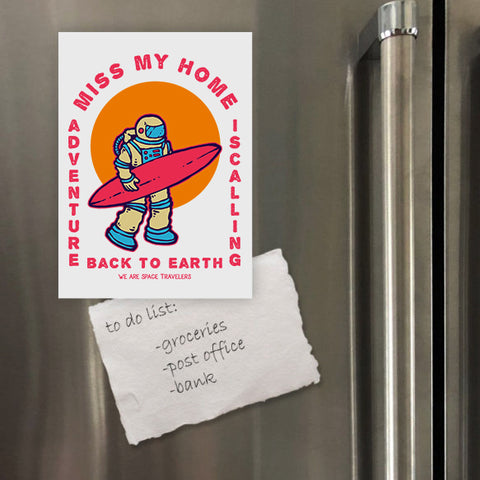 Miếng hít tủ lạnh giữ note in hình Astro surfing