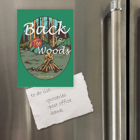 Miếng hít tủ lạnh giữ note in hình Back to the woods