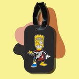 Travel tag cho túi xách/balo du lịch in hình Half Skeleton - Bart Simpson