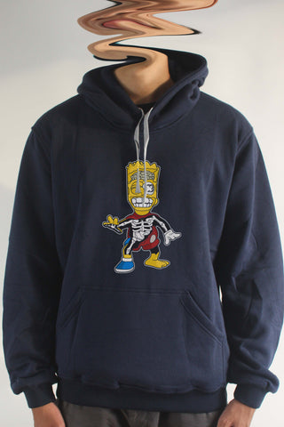 Áo khoác hoodie unisex cotton hình Half Skeleton series - Bart Simpson(nhiều màu)