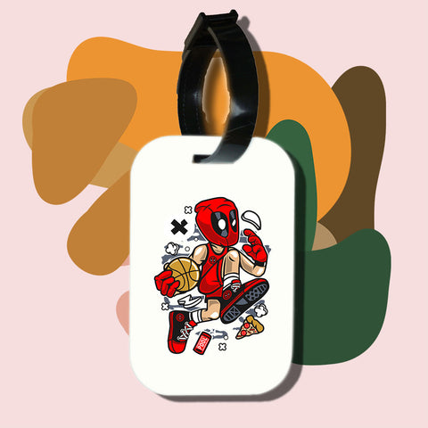Travel tag cho túi xách/balo du lịch in hình Super Heroes Deadpool Basketball