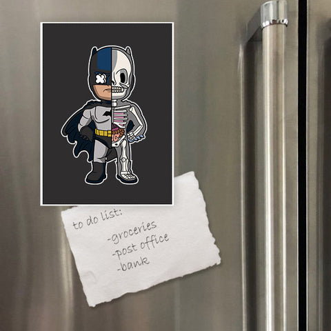Miếng hít tủ lạnh giữ note in hình Batman Half Skeleton