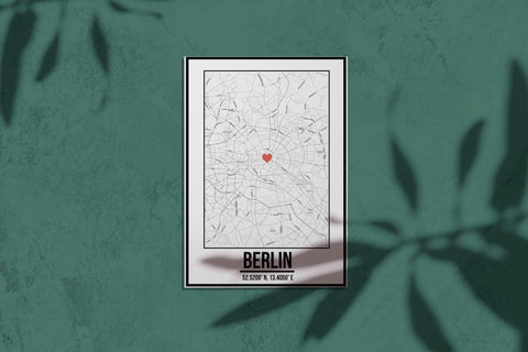 Tranh poster khổ A3 giấy mỹ thuật in hình Love City - Berin