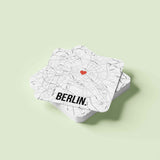 Đế lót ly vuông in hình Love City - Berlin