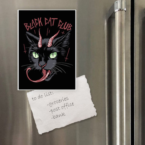 Miếng hít tủ lạnh giữ note in hình Black Cat Club