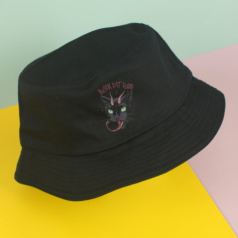 Nón bucket in hình Cat Lover series - Black cat club (nhiều màu)