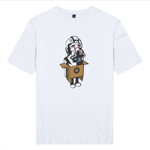 Áo thun unisex cotton in hình funky cartoon series - black trooper (nhiều màu)