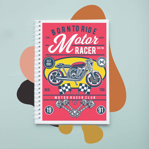 Sổ tay notebook giấy ford in hình Born to ride motor racer