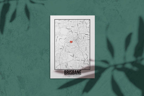 Tranh poster khổ A3 giấy mỹ thuật in hình Love City - Brisbane