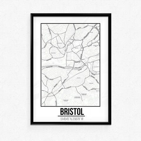 Tranh poster khổ A3 giấy mỹ thuật in hình Love City - Bristol