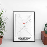 Tranh poster khổ A3 giấy mỹ thuật in hình Love City Vietnam - Buon Ma Thuot