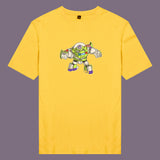 Áo thun unisex cotton in hình funky cartoon series - buzz robot(nhiều màu)
