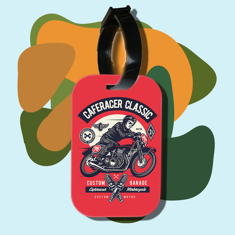 Travel tag cho túi xách/balo du lịch in hình Cafe Racer Rider Classic
