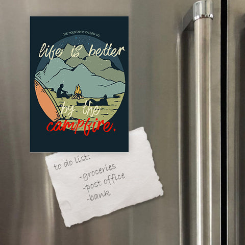 Miếng hít tủ lạnh giữ note in hình Campfire