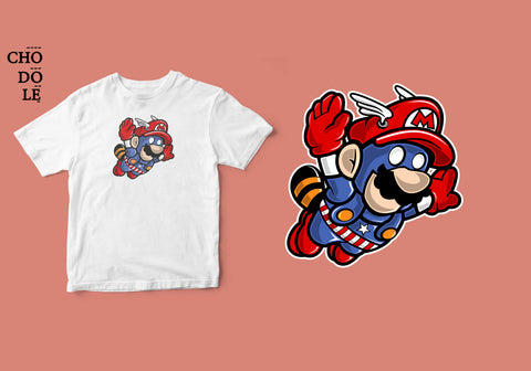 Áo thun unisex cotton 100% in hình Super Heroes Series - Captain Mario (nhiều màu)