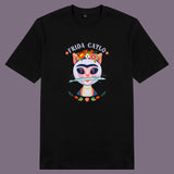 Áo thun unisex cotton in hình phim Cat Lover series - Frida Catlo (nhiều màu)