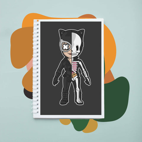 Sổ tay notebook giấy ford in hình Half Skeleton - Catwoman