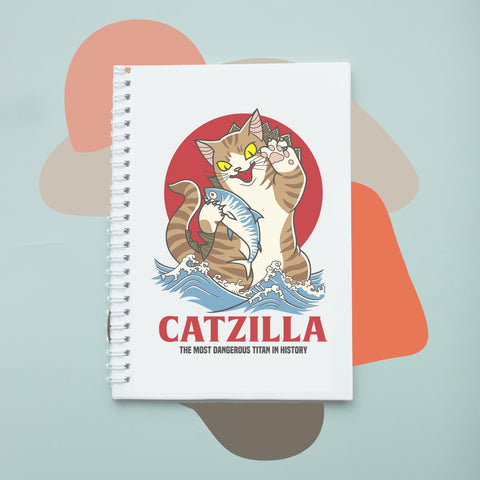 Sổ tay notebook giấy ford in hình Cat Lover Catzilla Fishing