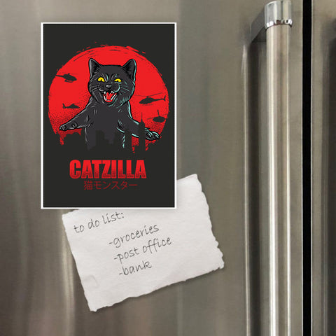 Miếng hít tủ lạnh giữ note in hình Catzilla