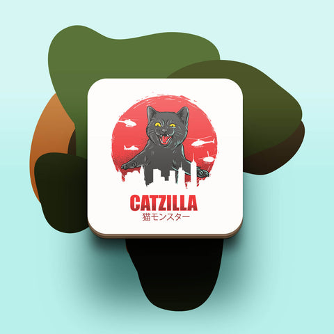 Đế ly bằng gỗ in hình Cat Lover  Catzilla