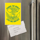 Miếng hít tủ lạnh giữ note in hình Change the world