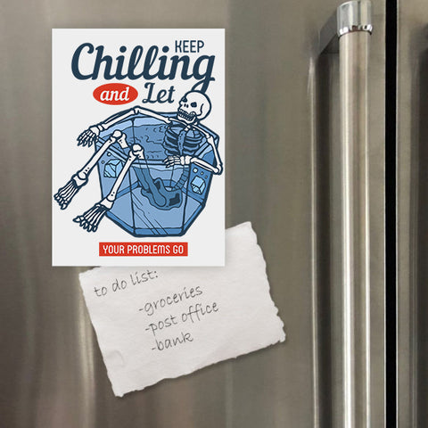 Miếng hít tủ lạnh giữ note in hình Chilling skull