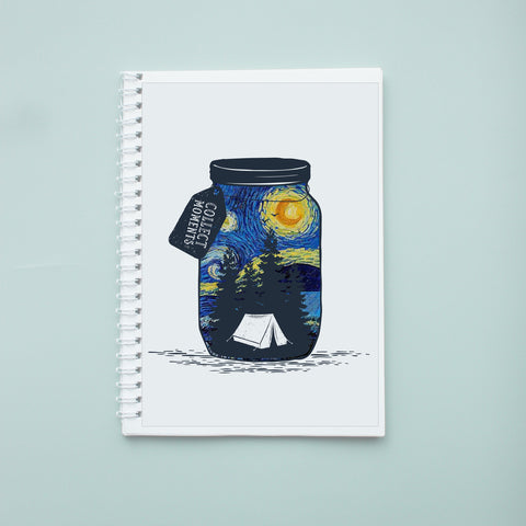 Sổ tay/ notebook in hình Collect Moments not things with Starry Night.