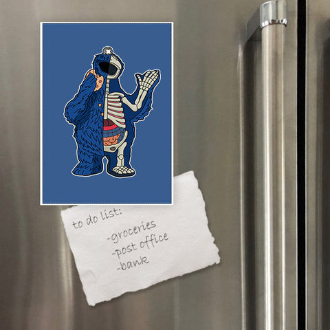 Miếng hít tủ lạnh giữ note in hình Halk Skeleton Cookie Monster