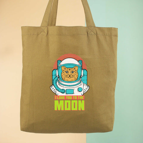 Túi tote vải in hình I love you to the moon (nhiều màu)