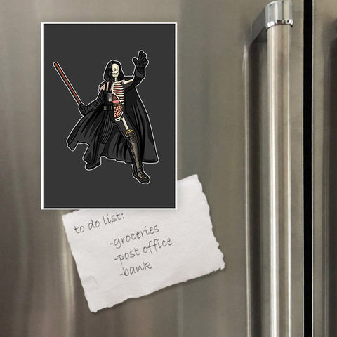 Miếng hít tủ lạnh giữ note in hình half skeleton Darth Vader