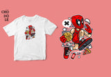Áo thun unisex cotton 100% in hình Super Heroes Series - Deadpool Basketball (nhiều màu)