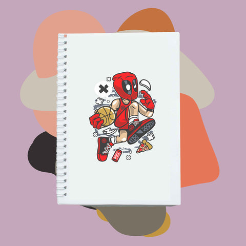 Sổ tay notebook giấy ford in hình Super Heroes Deadpool Basketball