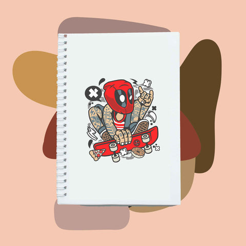 Sổ tay notebook giấy ford in hình Super Heroes Deadpool Skater