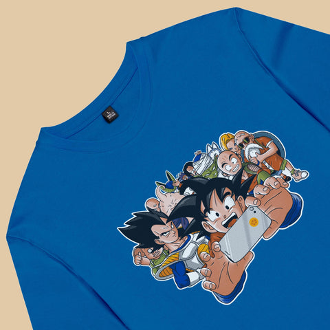 Áo thun unisex cotton 100% in hình Dragon Ball Group Selfie (nhiều màu)