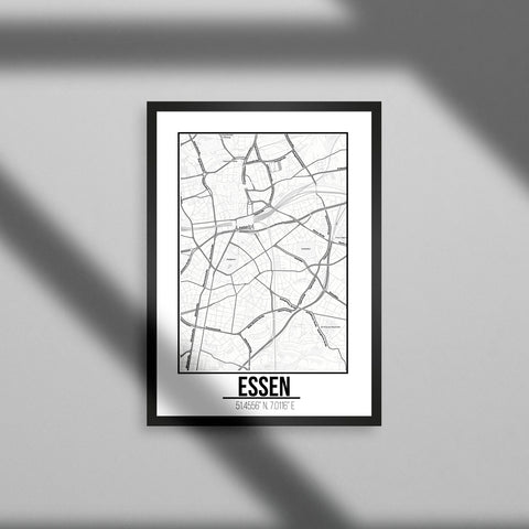 Tranh poster khổ A3 giấy mỹ thuật in hình Love City - Essen