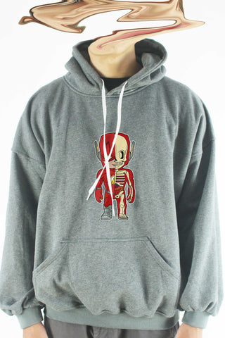 Áo khoác hoodie unisex cotton hình Half Skeleton series - Flash (nhiều màu)