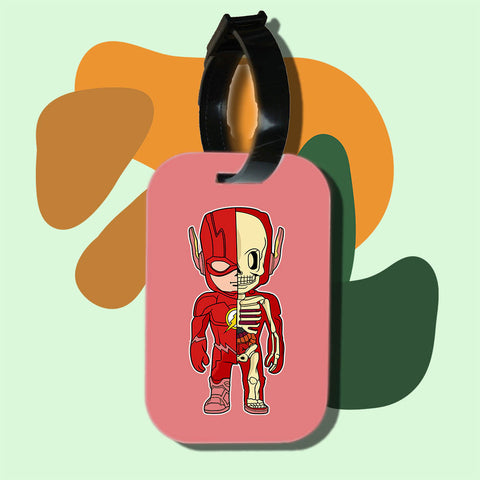 Travel tag cho túi xách/balo du lịch in hình  Half Skeleton - Flash man